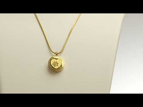 Pet Cremation Necklace – Paw | Stainless Steel | Memorial Jewelry | 