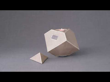 Abstract Cube Cremation Urn for Ashes - Large | Lamp Black | Ceramic