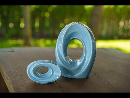 Handmade Cremation Urn for Ashes "The Passage" - Large | Blue Craquelure