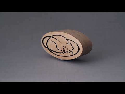 Resting Cat Cremation Urn - Plywood | Handmade
