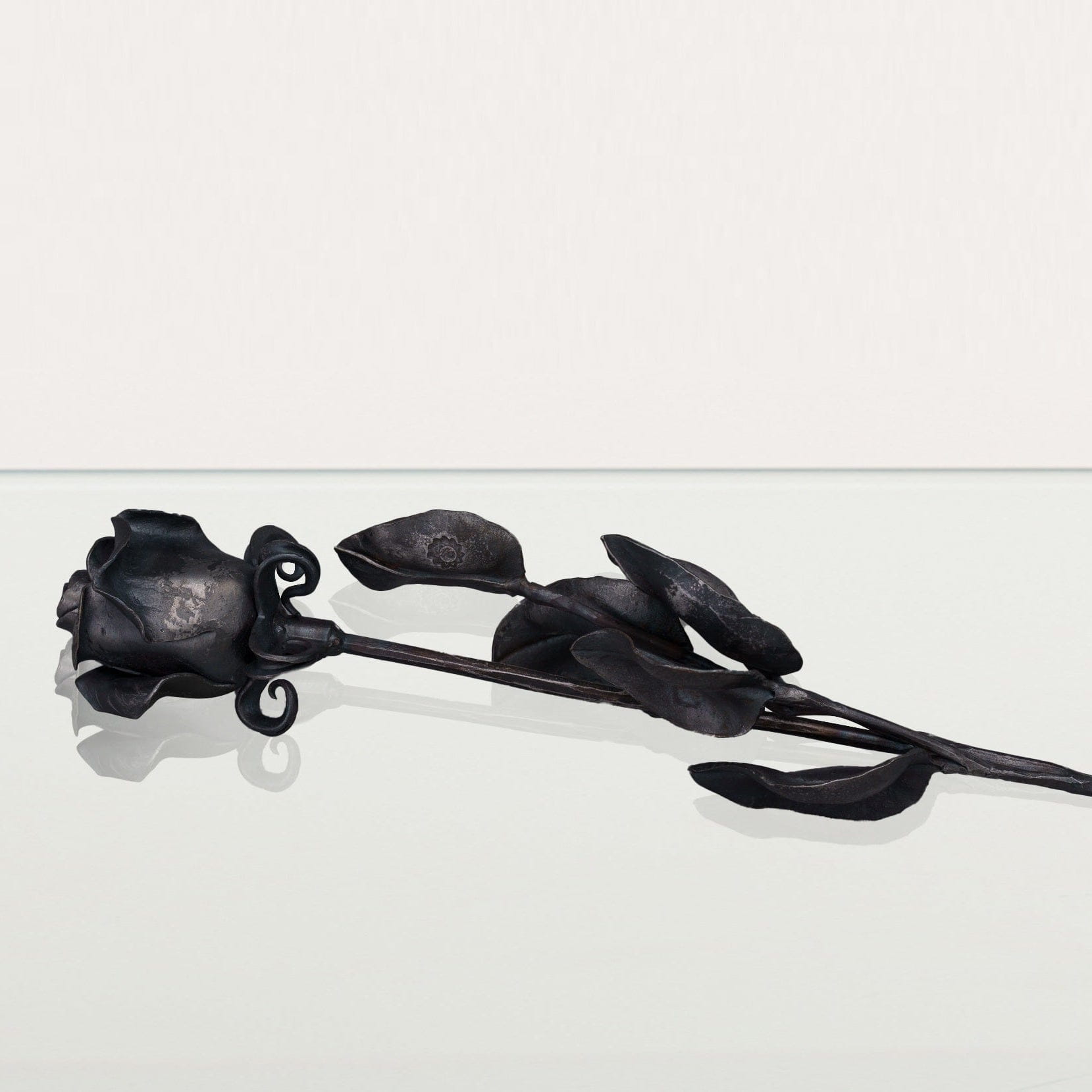 Pulvis Art Urns Accessories Forged Iron Rose Sculpture - Handwrought | Memorial Accessory