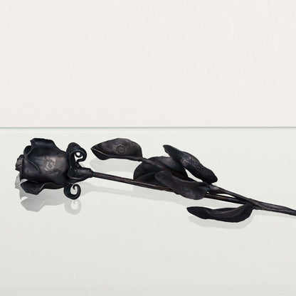 Pulvis Art Urns Accessories Forged Iron Rose Sculpture - Handwrought | Memorial Accessory