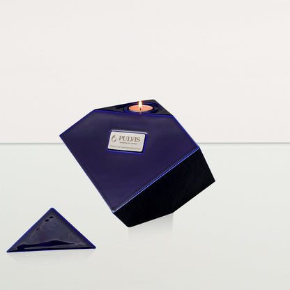 Abstract Cremation Urn for Ashes - Large | Cobalt Metallic | Ceramic Urn - Pulvis Art Urns