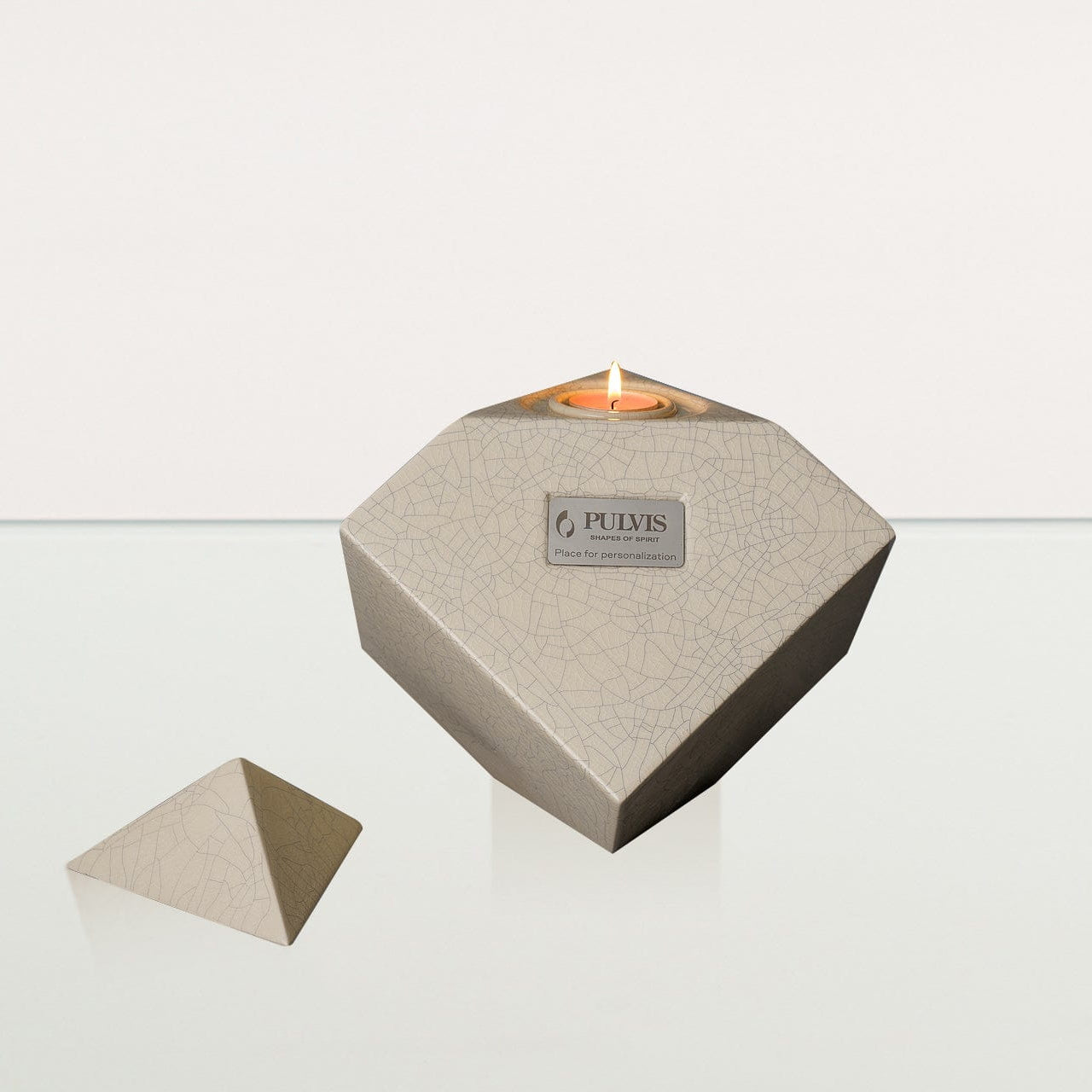 Abstract Handmade Cremation Urn for Ashes - Large | Craquelure | Ceramic Urn - Pulvis Art Urns