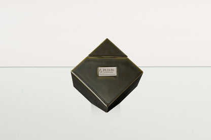 Abstract Handmade Cremation Urn for Ashes - Large | Oily Green | Ceramic Urn - Pulvis Art Urns