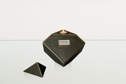 Abstract Handmade Cremation Urn for Ashes - Large | Oily Green | Ceramic Urn - Pulvis Art Urns