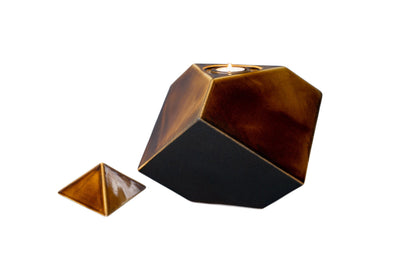 Abstract Handmade Cremation Urn for Ashes - Large | Rusty Brown | Ceramic - Pulvis Art Urns