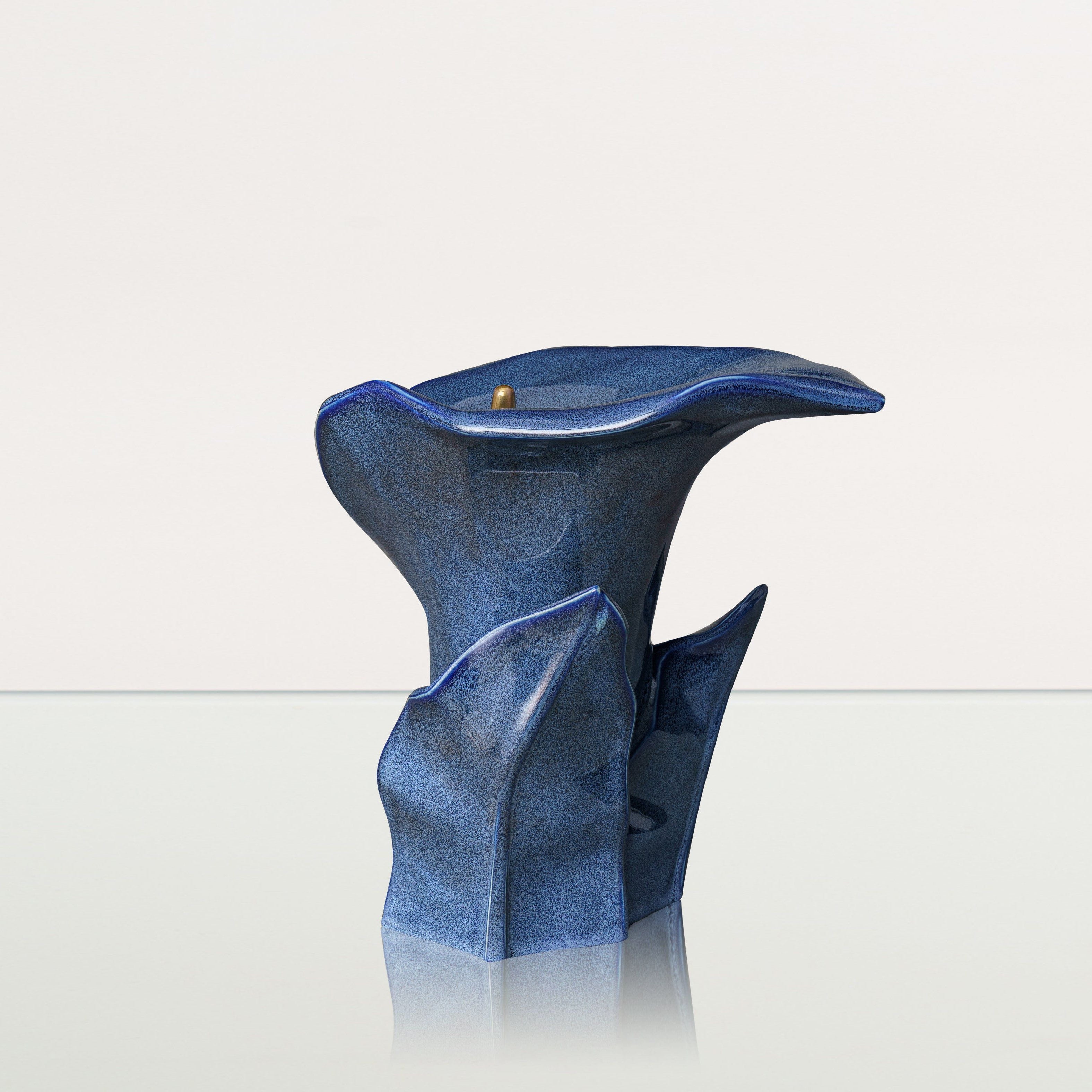 Calla Flower Memorial Urn for Ashes - Medium Urn | Blue Melange - Pulvis Art Urns