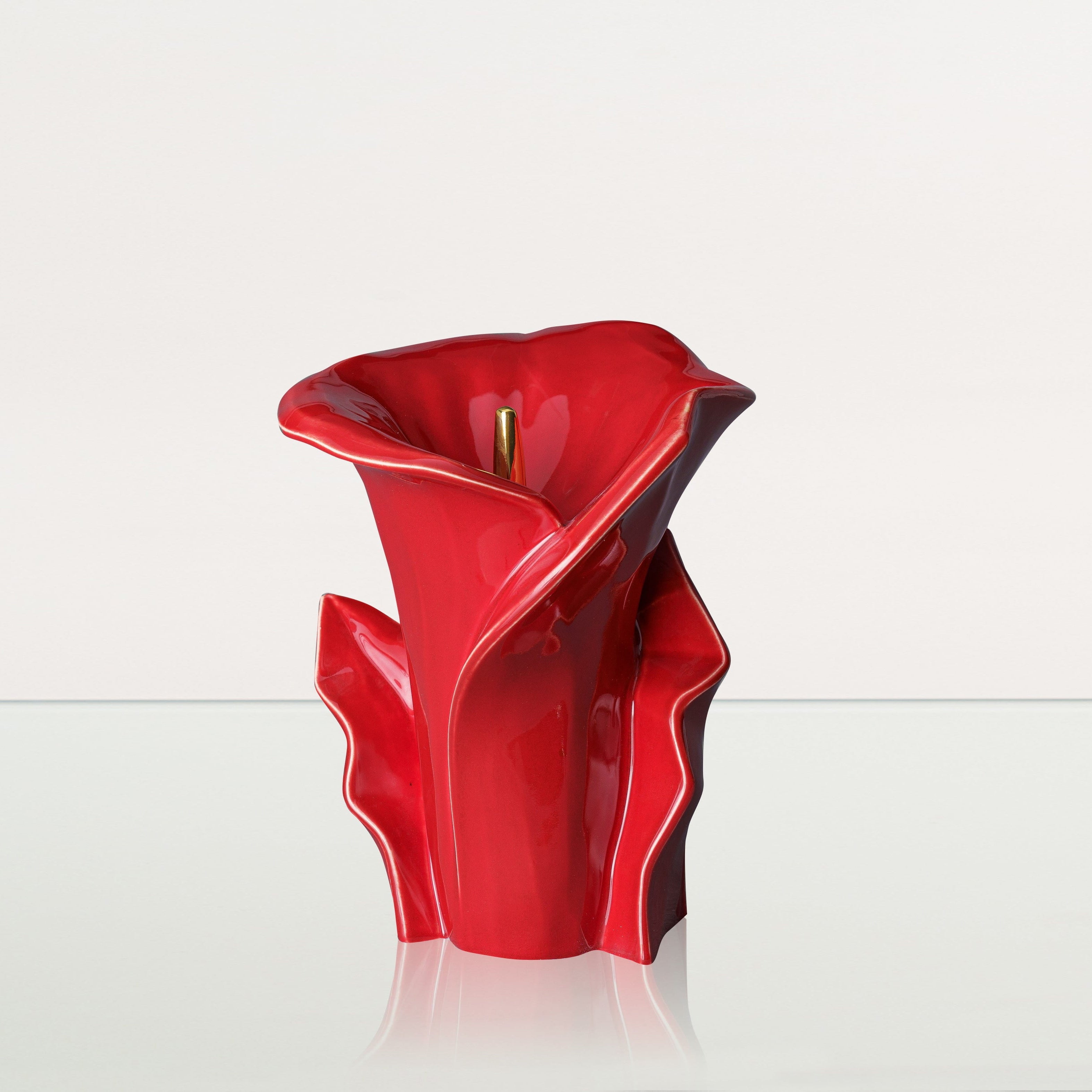 Calla Flower Memorial Urn for Ashes - Medium Urn | Red - Pulvis Art Urns
