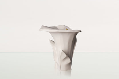Calla Flower Memorial Urn for Ashes - Medium Urn | White Matte - Pulvis Art Urns
