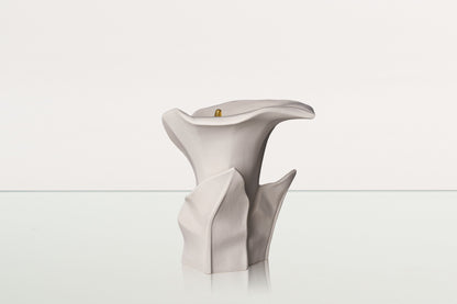 Calla Flower Memorial Urn for Ashes - Medium Urn | White Matte - Pulvis Art Urns