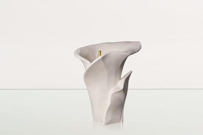 Calla Flower Memorial Urn for Ashes - Medium Urn | White Matte - Pulvis Art Urns