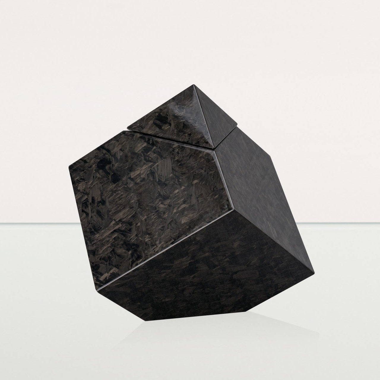 Carbon Fiber Cremation Urn "Abstract" - Forged Carbon Urn - Pulvis Art Urns