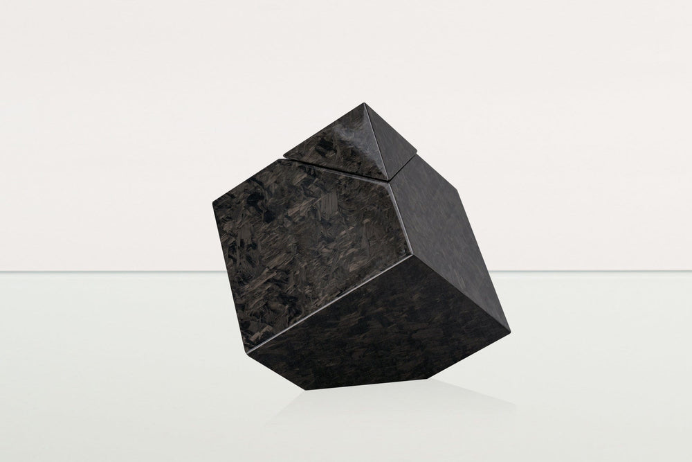 Pulvis Art Urns Adult Size Urn Carbon Fiber Cremation Urn "Abstract" - Forged Carbon Urn