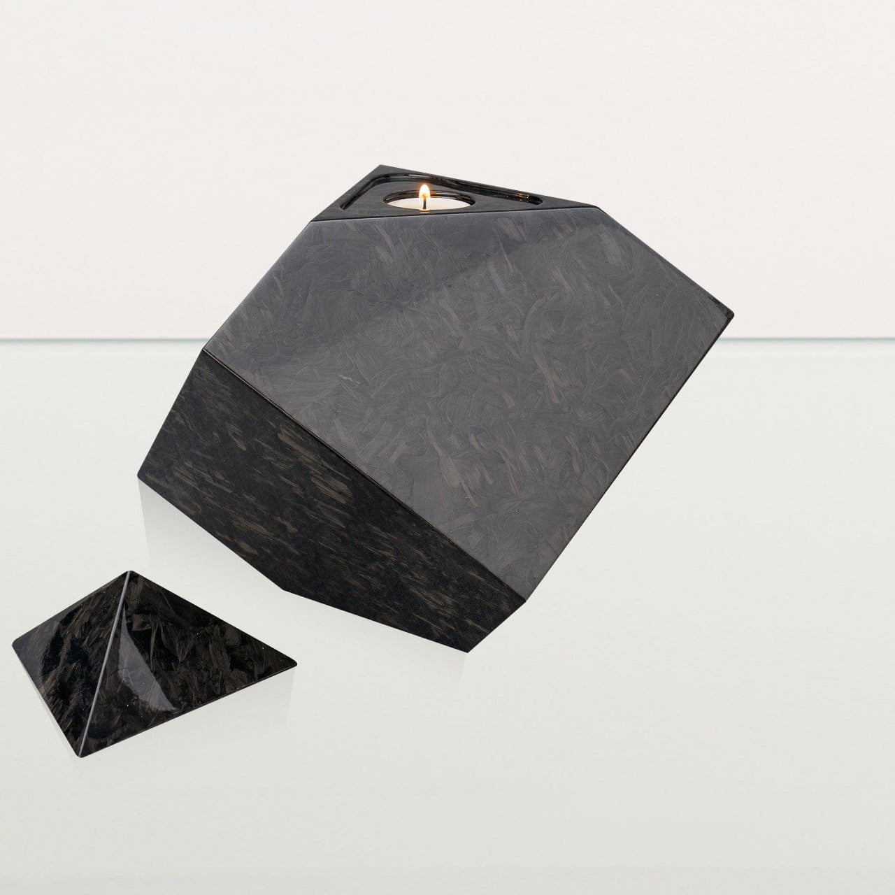 Carbon Fiber Cremation Urn "Abstract" - Forged Carbon Urn - Pulvis Art Urns