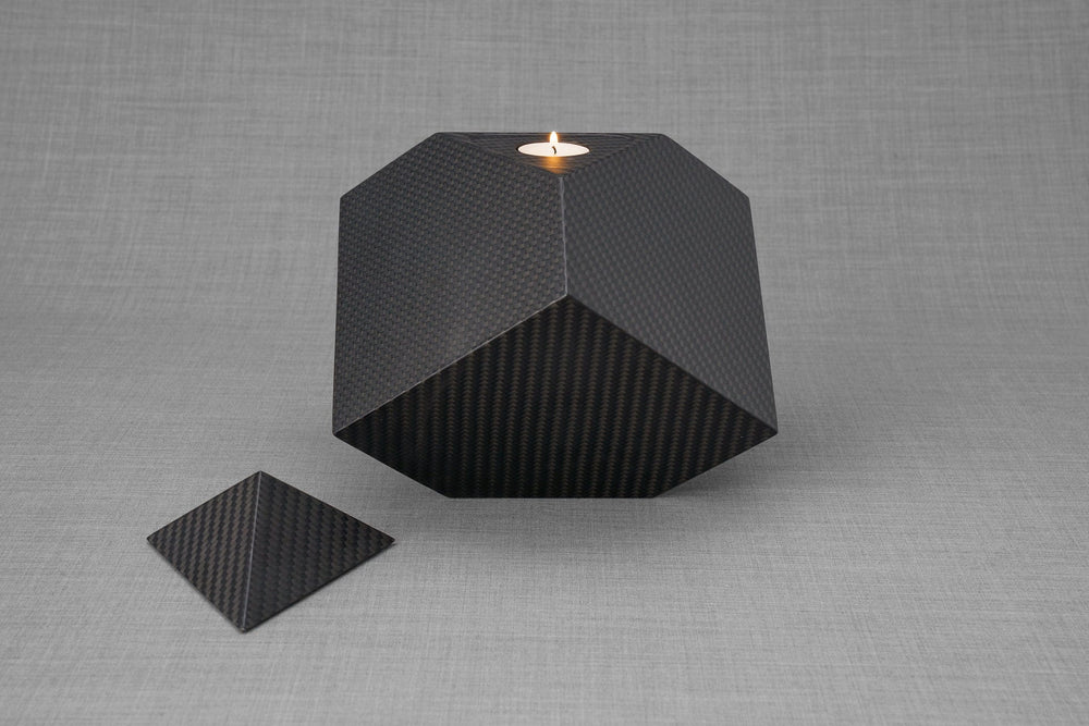
                  
                    Pulvis Art Urns Adult Size Urn Carbon Fiber Cremation Urn "Abstract" - Twill Weave Carbon | Black
                  
                