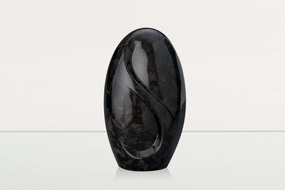Carbon Fiber Cremation Urn "Eternity" - Forged Carbon | Black | LED Candle - Pulvis Art Urns