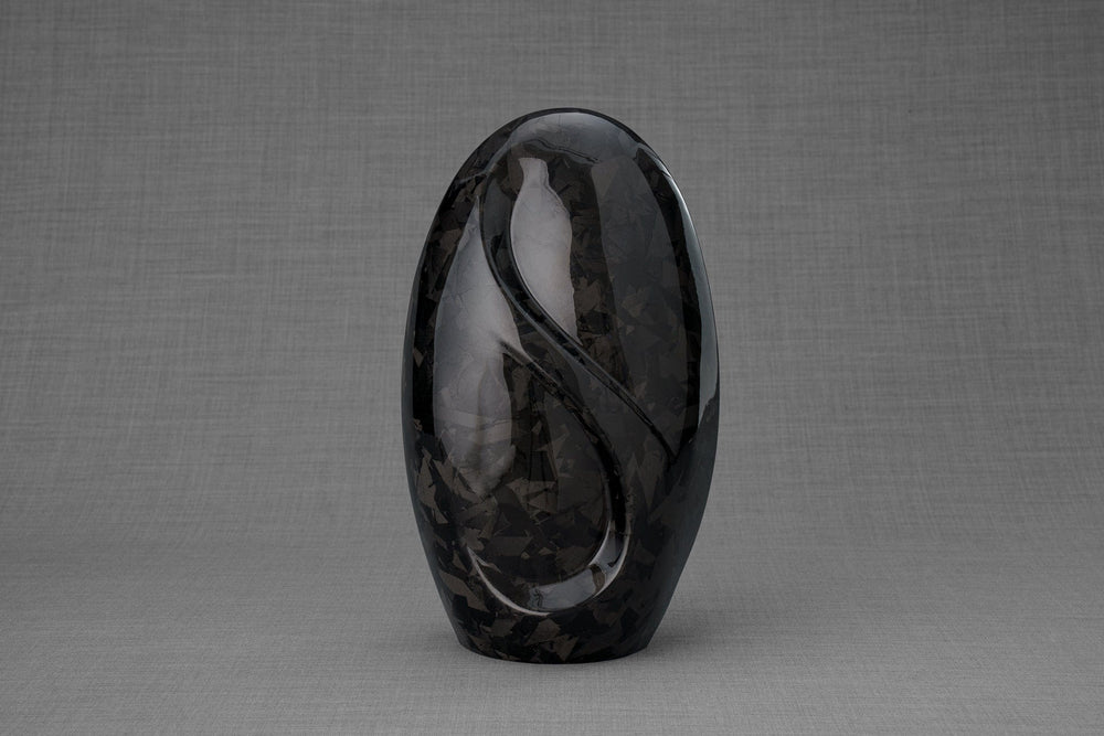 
                  
                    Pulvis Art Urns Adult Size Urn Carbon Fiber Cremation Urn "Eternity" - Forged Carbon | Black | LED Candle
                  
                