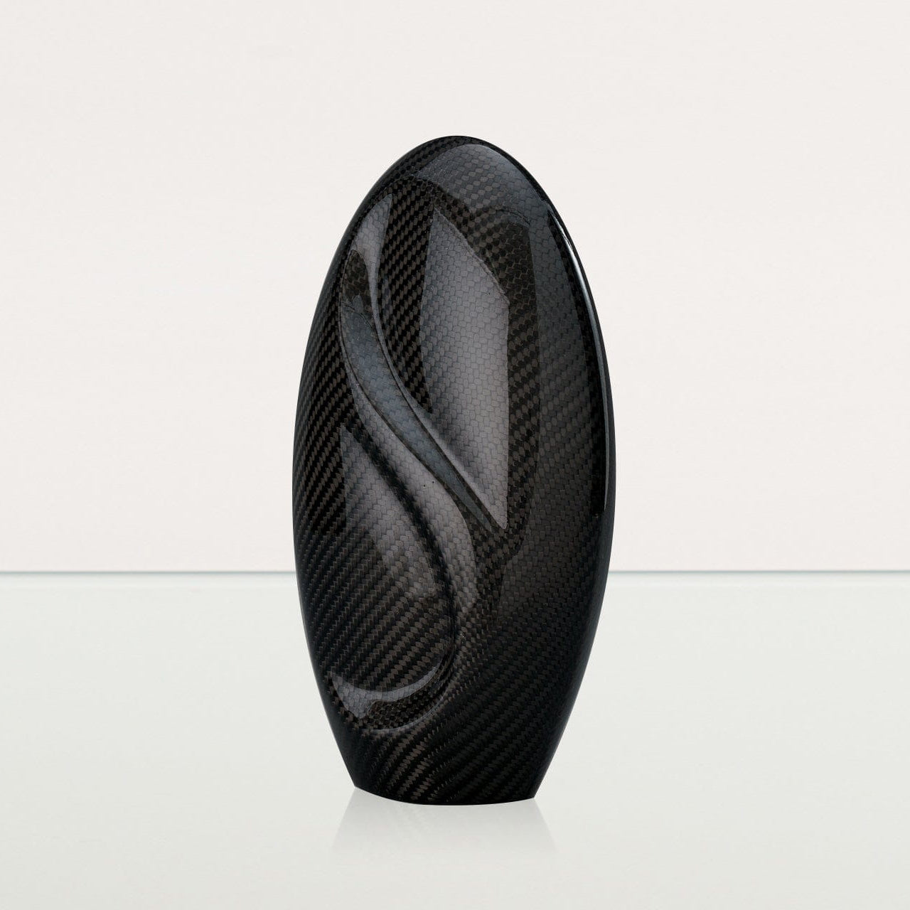 Carbon Fiber Cremation Urn "Eternity" - Twill Weave Carbon | Black Urn - Pulvis Art Urns