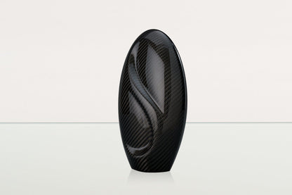 Carbon Fiber Cremation Urn "Eternity" - Twill Weave Carbon | Black Urn - Pulvis Art Urns
