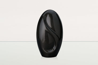 Carbon Fiber Cremation Urn "Eternity" - Twill Weave Carbon | Black Urn - Pulvis Art Urns
