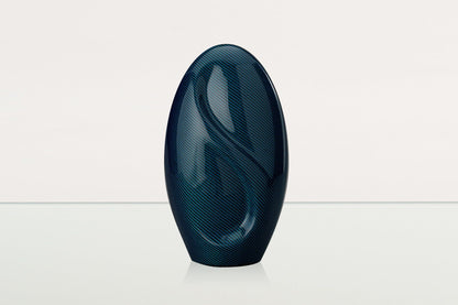 Carbon Fiber Cremation Urn "Eternity" - Twill Weave Carbon | Blue Urn - Pulvis Art Urns