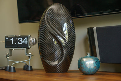 Carbon Fiber Cremation Urn "Eternity" - Twill Weave Carbon | Black Urn - Pulvis Art Urns