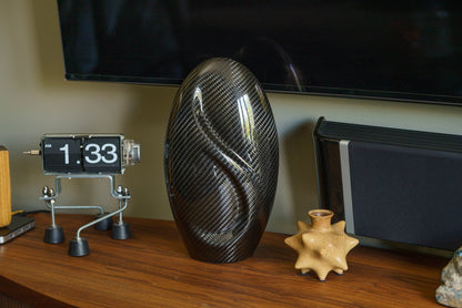 Carbon Fiber Cremation Urn "Eternity" - Twill Weave Carbon | Black Urn - Pulvis Art Urns