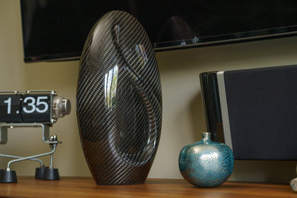 Carbon Fiber Cremation Urn "Eternity" - Twill Weave Carbon | Black Urn - Pulvis Art Urns