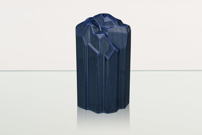 Cremation Candle Urn for Ashes "Heart" - Large | Blue Melange | Ceramic Urn - Pulvis Art Urns