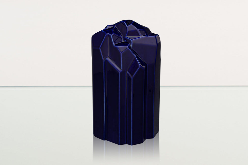 Pulvis Art Urns Adult Size Urn Cremation Candle Urn for Ashes "Heart" - Large | Blue Night | Ceramic Urn