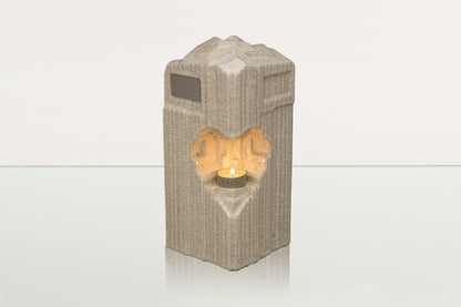 Cremation Candle Urn for Ashes "Heart" - Large | Craquelure | Ceramic Urn - Pulvis Art Urns