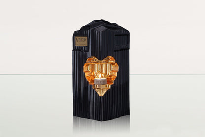 Cremation Candle Urn for Ashes "Heart" - Large | Lamp Black | Ceramic Urn - Pulvis Art Urns