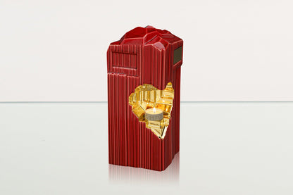 Cremation Candle Urn for Ashes "Heart" - Large | Red | Ceramic Urn - Pulvis Art Urns