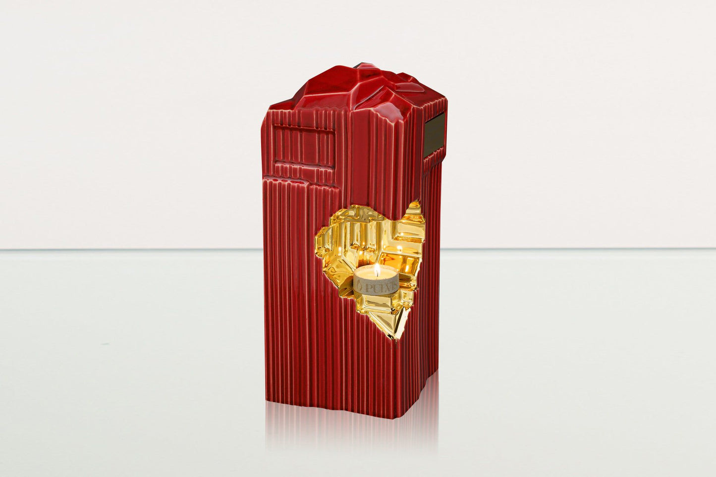 
                  
                    Pulvis Art Urns Adult Size Urn Cremation Candle Urn for Ashes "Heart" - Large | Red | Ceramic Urn
                  
                