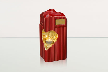 Cremation Candle Urn for Ashes "Heart" - Large | Red | Ceramic Urn - Pulvis Art Urns