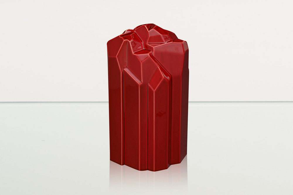Pulvis Art Urns Adult Size Urn Cremation Candle Urn for Ashes "Heart" - Large | Red | Ceramic Urn