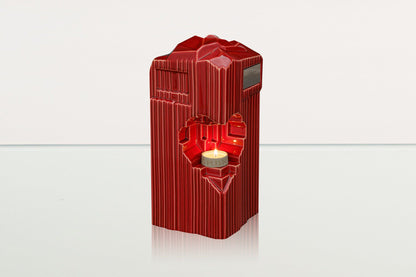 Cremation Candle Urn for Ashes "Heart" - Large | Red | Ceramic Urn - Pulvis Art Urns