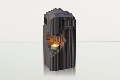 Cremation Candle Urn for Ashes "Heart" - Large Urn | Grey Matte | Ceramic - Pulvis Art Urns