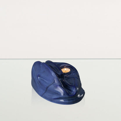 Cremation Urn "Cozy" - Blue Melange | Ceramic Picture Frame Urn - Pulvis Art Urns