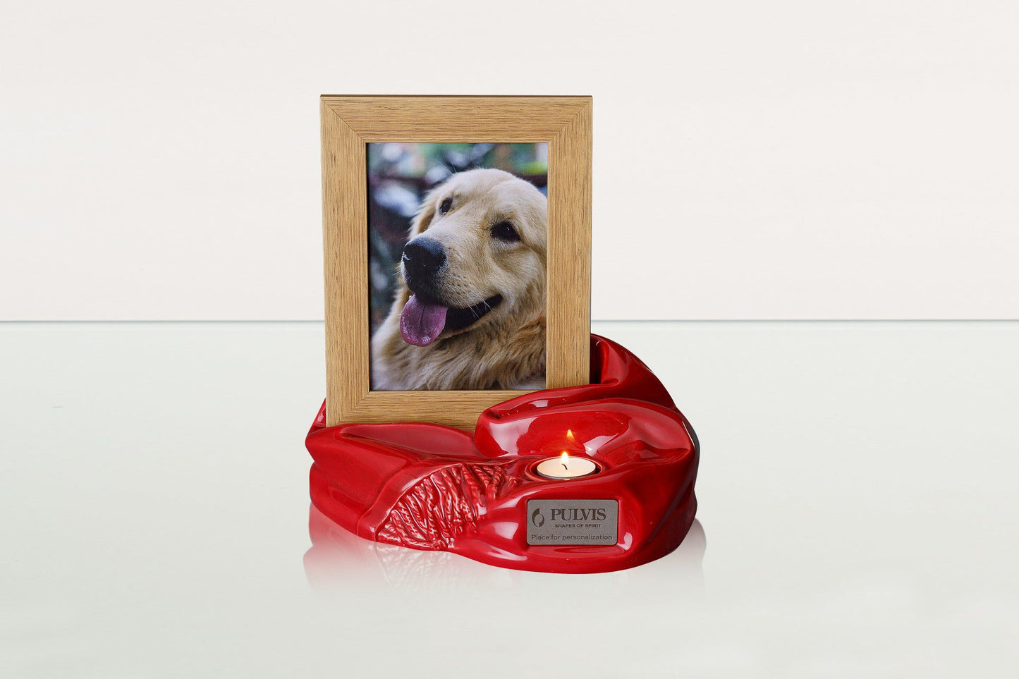 
                  
                    Pulvis Art Urns Adult Size Urn Cremation Urn "Cozy" - Glossy Red | Ceramic Picture Frame Urn
                  
                