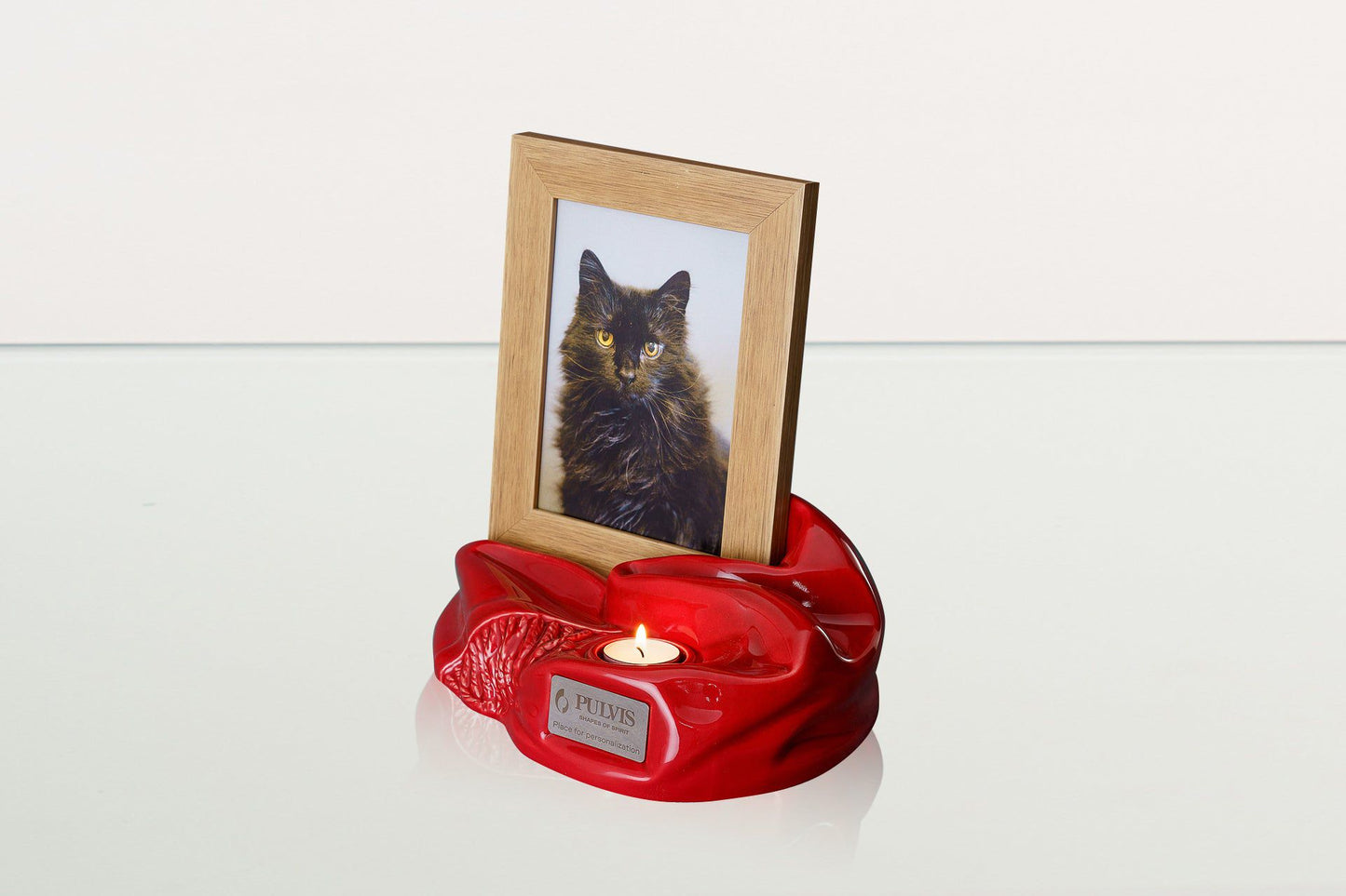 
                  
                    Pulvis Art Urns Adult Size Urn Cremation Urn "Cozy" - Glossy Red | Ceramic Picture Frame Urn
                  
                