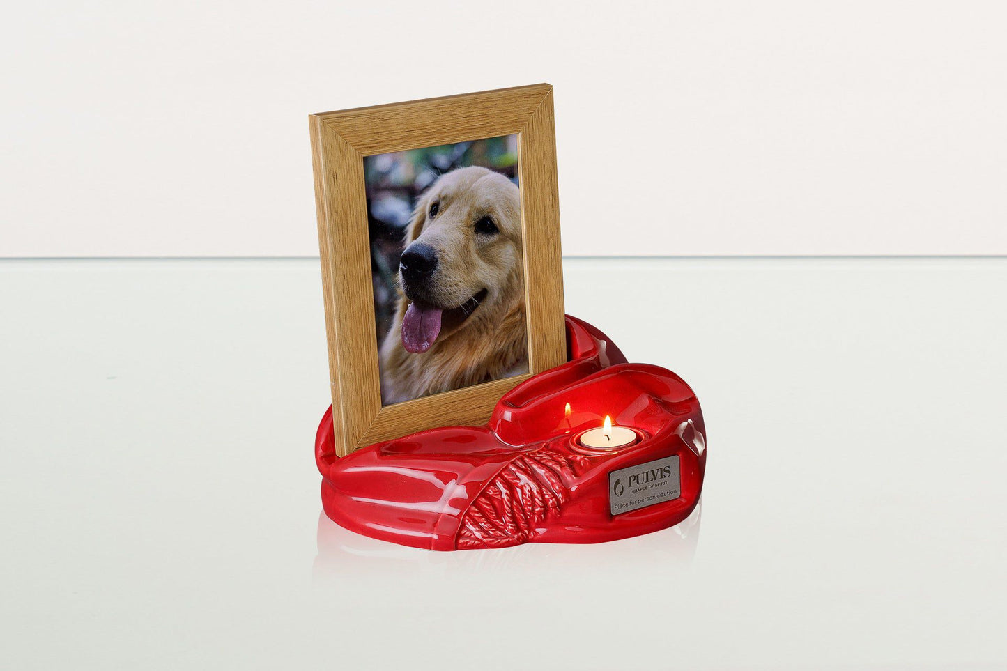 
                  
                    Pulvis Art Urns Adult Size Urn Cremation Urn "Cozy" - Glossy Red | Ceramic Picture Frame Urn
                  
                