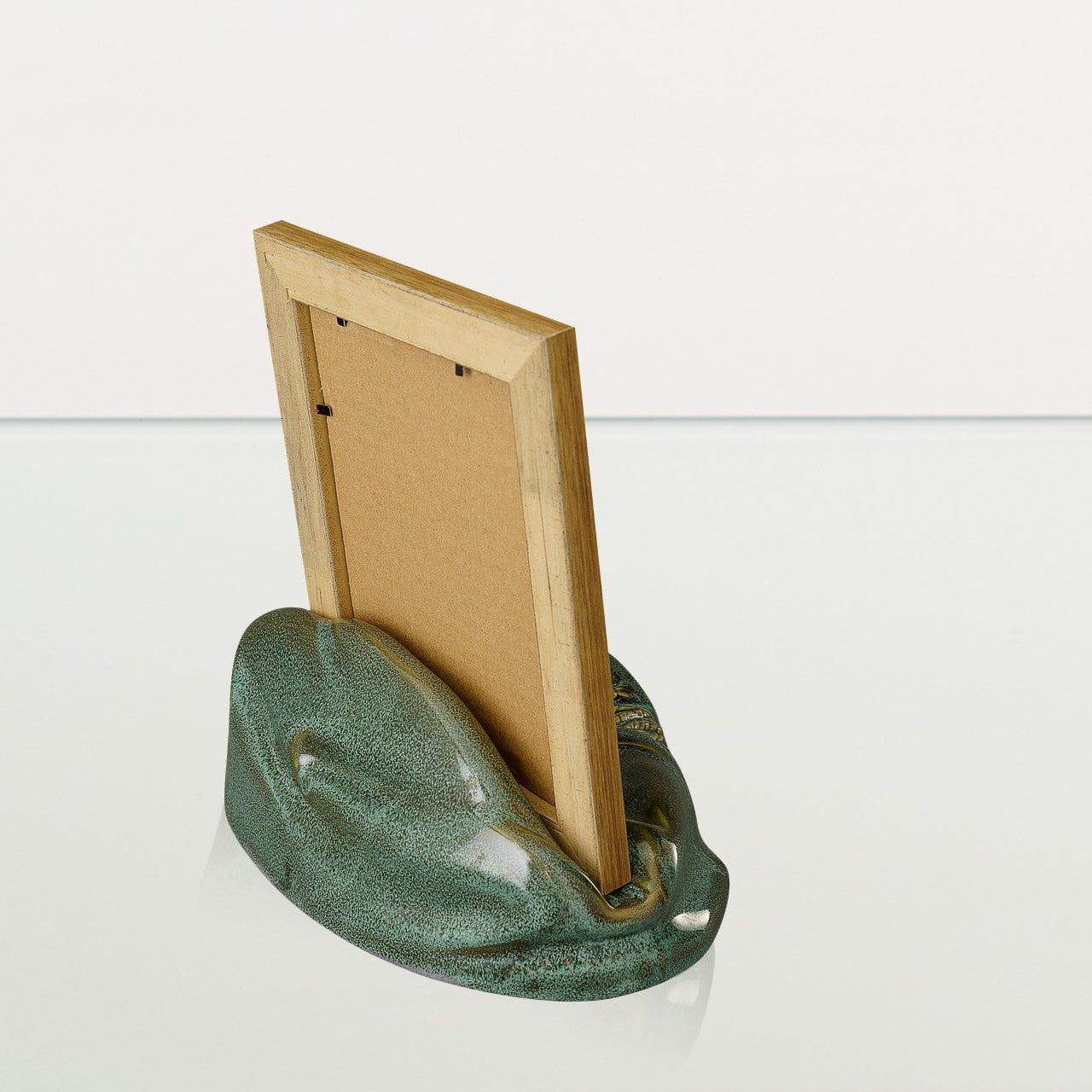 Cremation Urn "Cozy" - Oily Green Melange | Ceramic Picture Frame Urn - Pulvis Art Urns