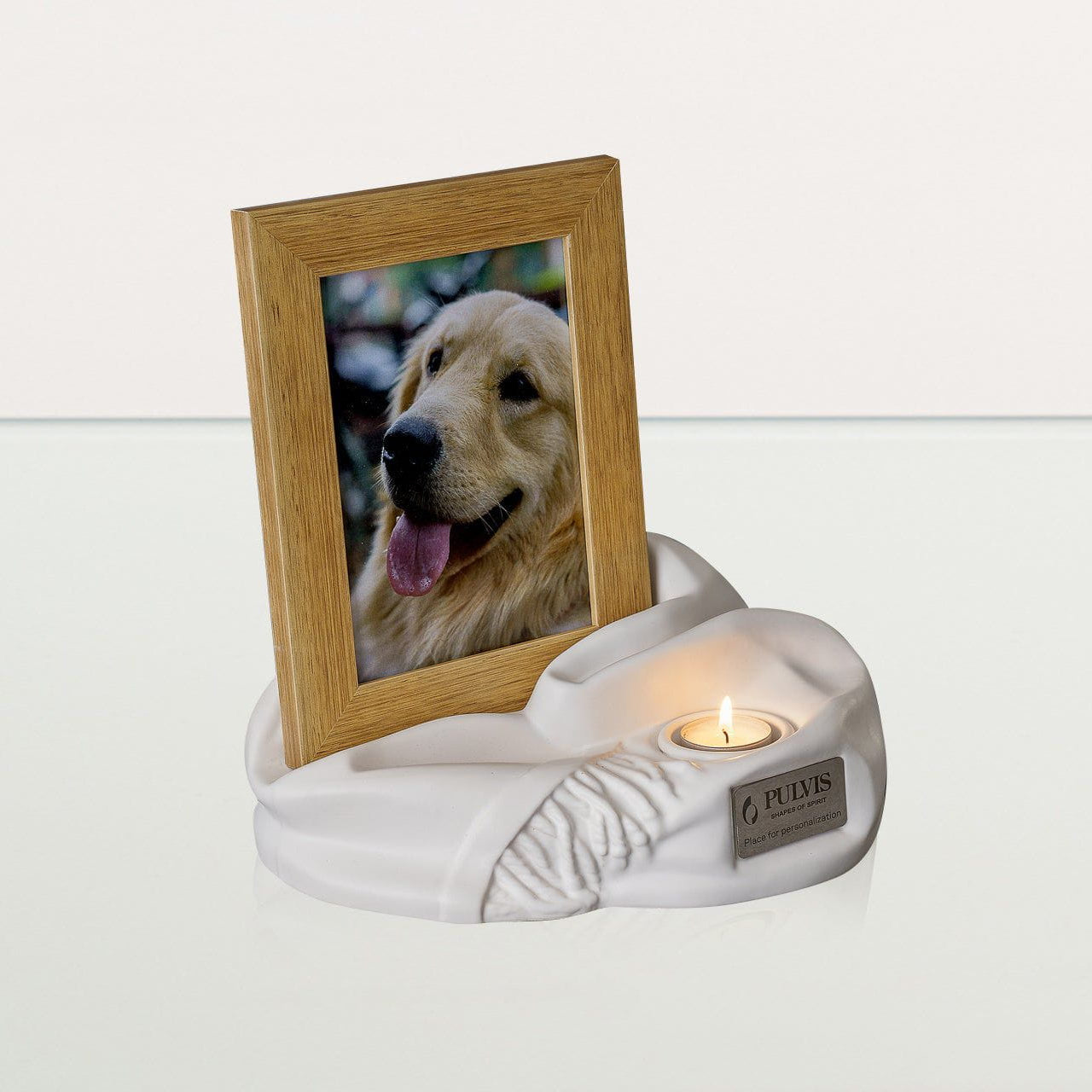 Cremation Urn "Cozy" - White Matte | Ceramic Picture Frame Urn - Pulvis Art Urns