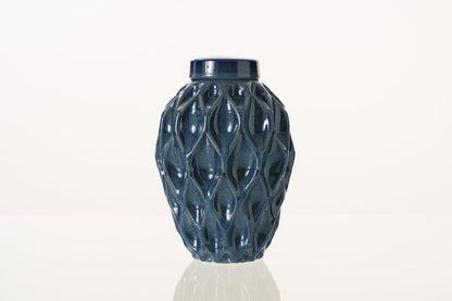 Cremation Urn "Echo" - 3D Printed Ceramic Urn | Blue Melange | Large - Pulvis Art Urns