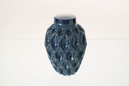 Cremation Urn "Echo" - 3D Printed Ceramic Urn | Blue Melange | Large - Pulvis Art Urns
