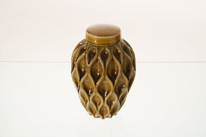 Cremation Urn "Echo" - 3D Printed Ceramic Urn | Dark Sand | Large - Pulvis Art Urns