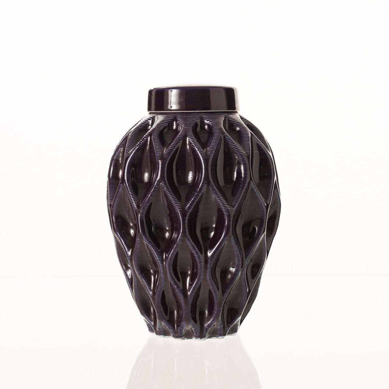 Cremation Urn "Echo" - 3D Printed Ceramic Urn | Violet | Large - Pulvis Art Urns