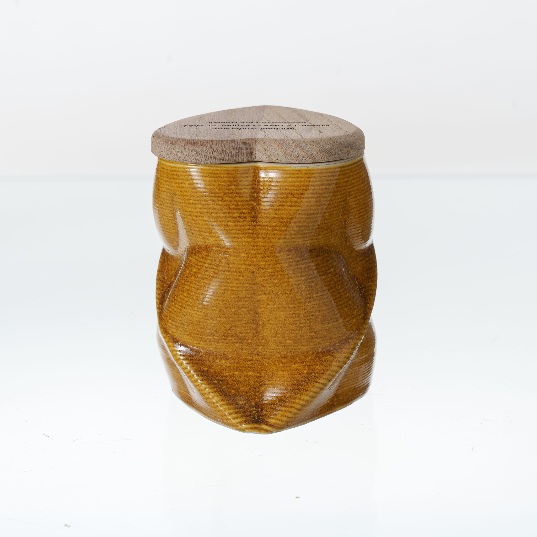 Pulvis Art Urns - Samll Size Urn -Cremation Urn "Nexus" - 3D Printed Ceramic Urn | Amber Yellow | Keepsake